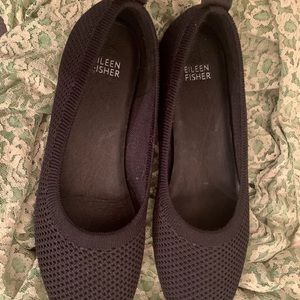 Eileen Fisher stretch black ballet flats. Size 8.5